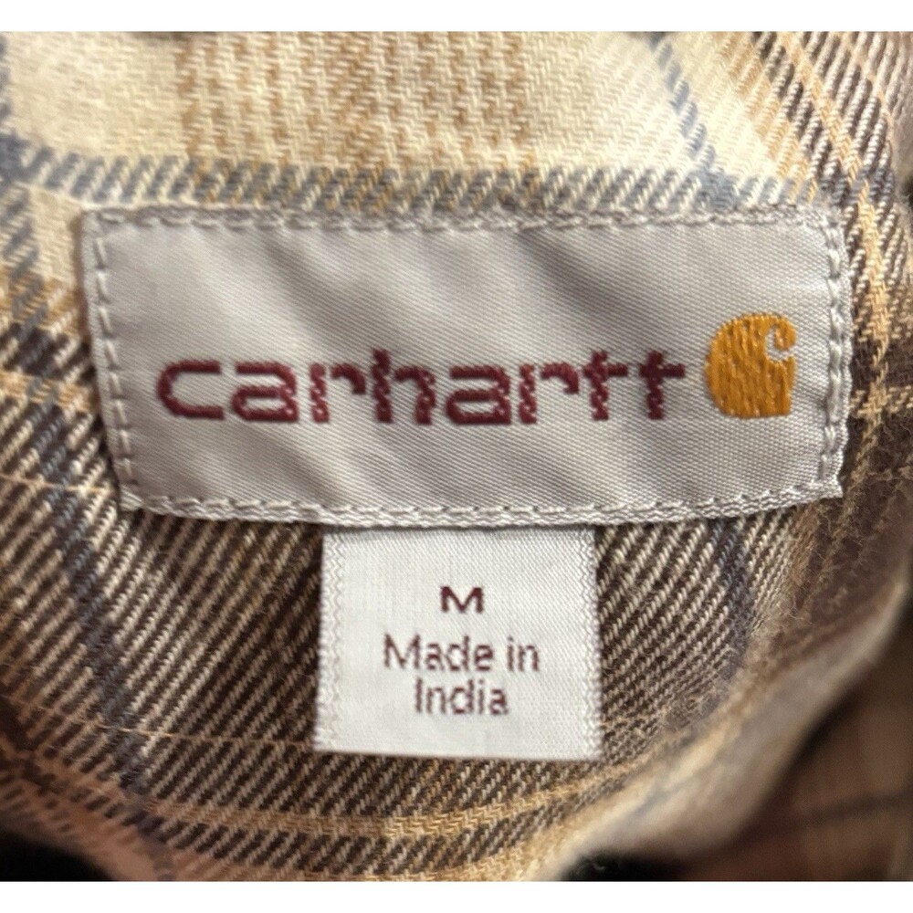 Carhartt Jacket Mens M Brown Flannel Lined Canvas Work Chore Coat 100590-903 - Picture 5 of 6